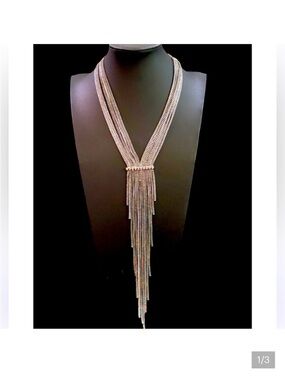 Free People Silver Multi-Strand Fringe Necklace